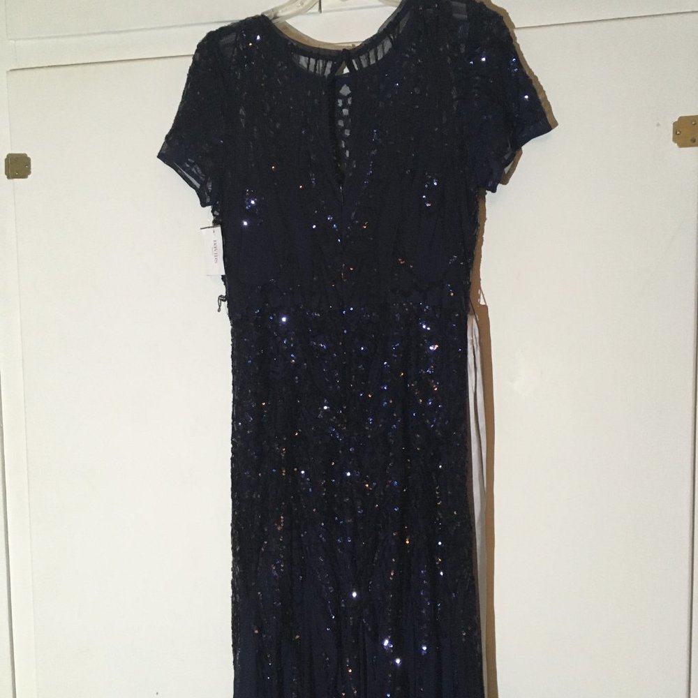 R&M Richards Sequin Godet Mother of the Bride Gown - Picture 12 of 13